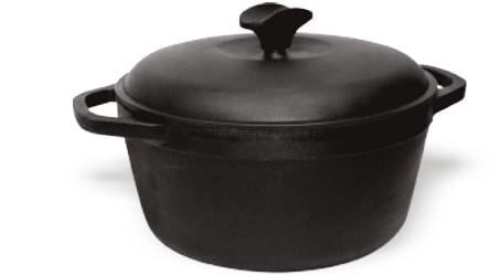 Кастрюля чугунная эмалированная с чугунной крышкой 4 л Черный матовый (20204149)