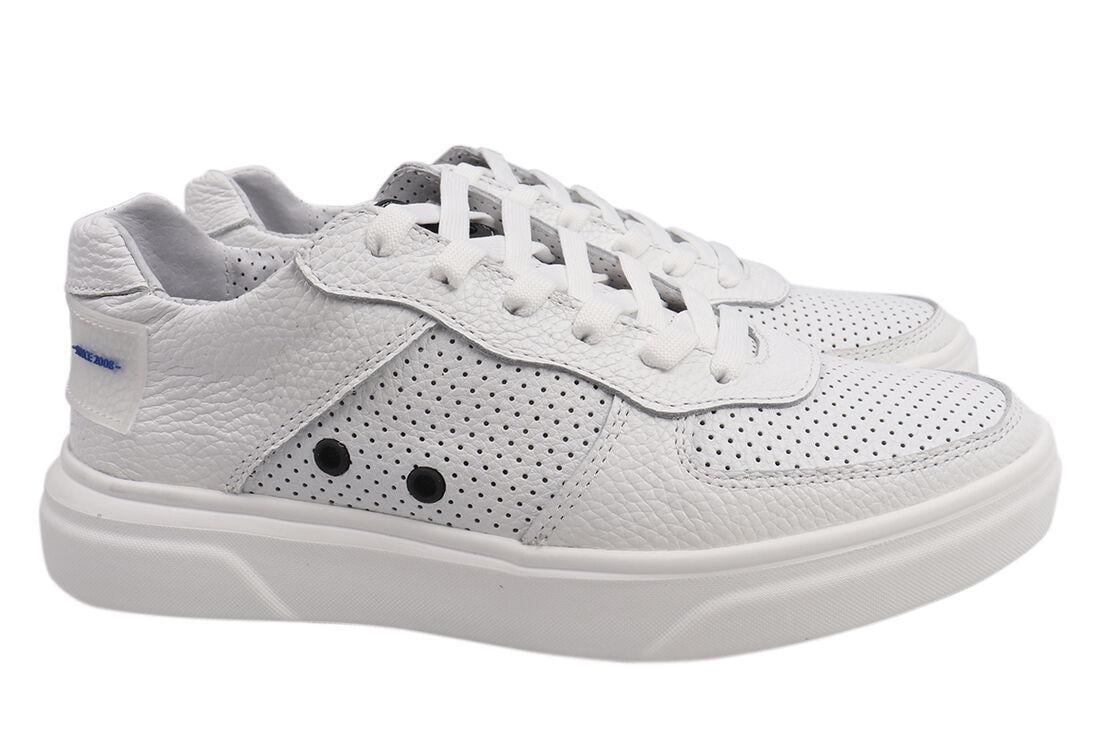 Кеди чоловічі Visazh зі шкіри на низькому ходу на шнурівці р. 43 Білий (212-21LTSP)