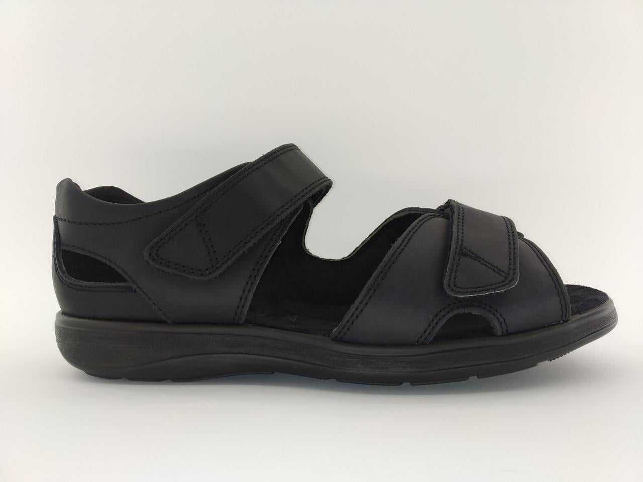 Сандалии мужские кожаные на широкую ногу Cosyfeet 011 Bingley р. 45 30,5 см Черный (1207856504)