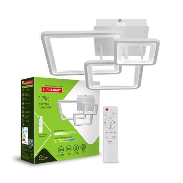 Люстра LED Eurolamp квадратная акриловая 65W 3000-6500K Белый (36318146) Люстра LED Eurolamp квадратная акриловая 65W 3000-6500K Белый (36318146)
