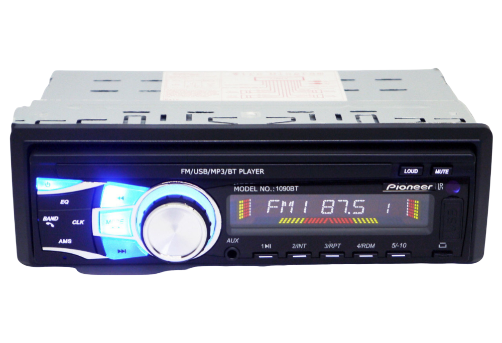 Автомагнитола Pioneer 1090 ISO USB/microSD/FM/AUX с пультом ДУ 4x50 Вт с синей подсветкой