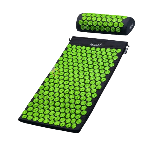 Килимок акупунктурний з валиком 4fizjo Classic Mat Аплікатор Кузнєцова Black/Green (P-5907222931745)