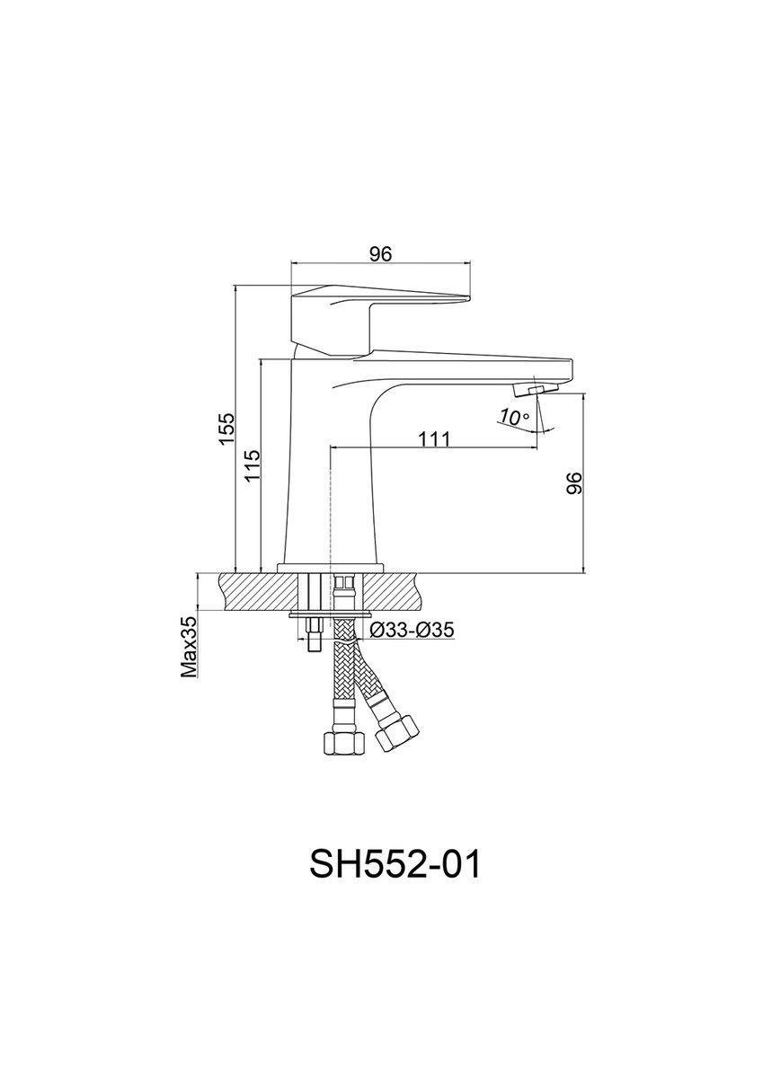Змішувач для умивальника Perla Archer одноважільний латунь (PSH803) - фото 2 Змішувач для умивальника Perla Archer одноважільний латунь (PSH803) - фото 2