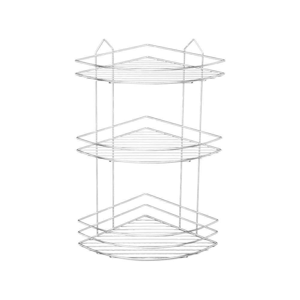 Полка угловая трехуровневая для ванны Tekno-tel Eco BK003 Серый