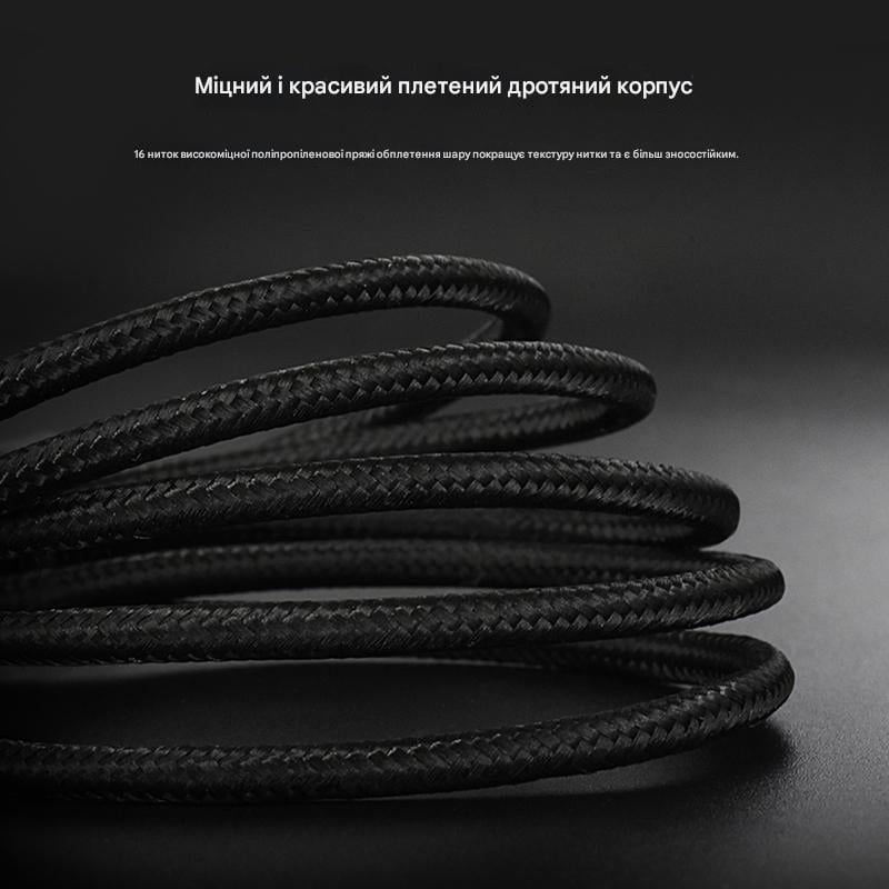 Кабель ZMI USB-Type-C/3 A 30 см Чорний (AL412) - фото 2