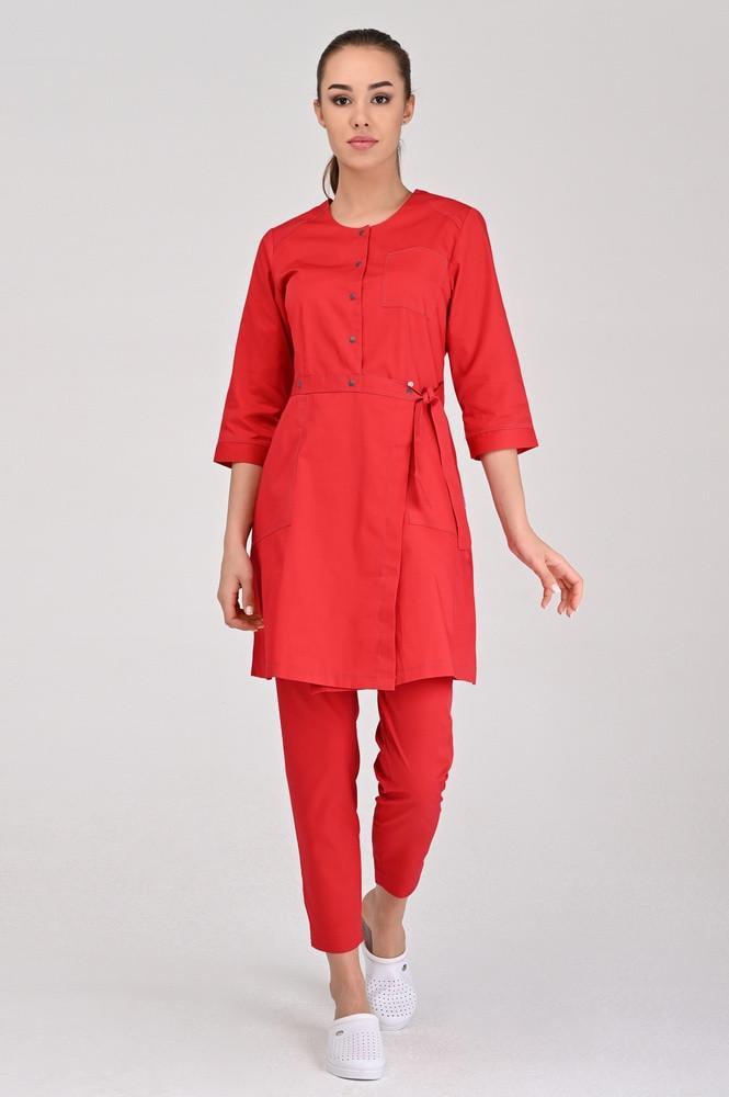 Халат TopLine Каліфорнія рукав 3/4 р. 44 Червоний/Темно-Сірий (11934-(44)чер. -стр. т.сір) - фото 3 Халат TopLine Каліфорнія рукав 3/4 р. 44 Червоний/Темно-Сірий (11934-(44)чер. -стр. т.сір) - фото 3