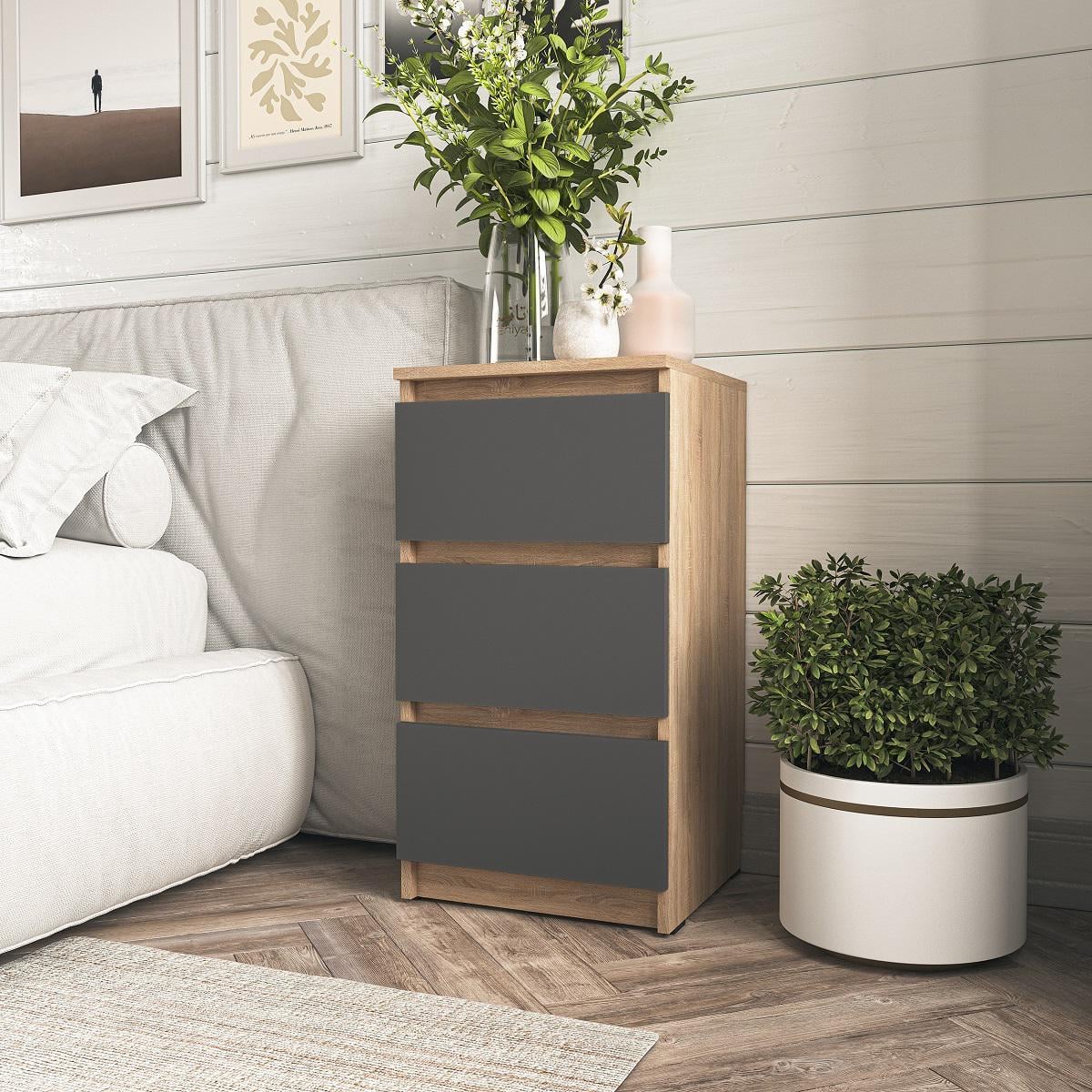 Тумба прикроватная T-216 Moreli Дуб Сонома/Антрацитовый