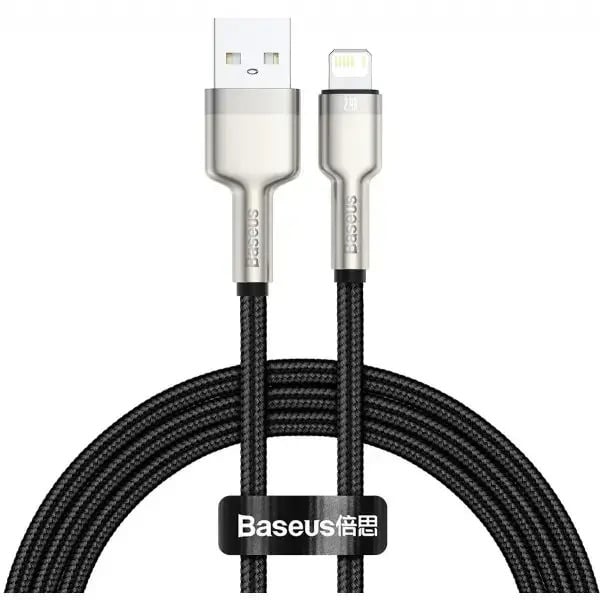 Кабель синхронизации Baseus Cafule Metal Cable USB to Lightning 2,4A 1 м Black (CALJK-A01)
