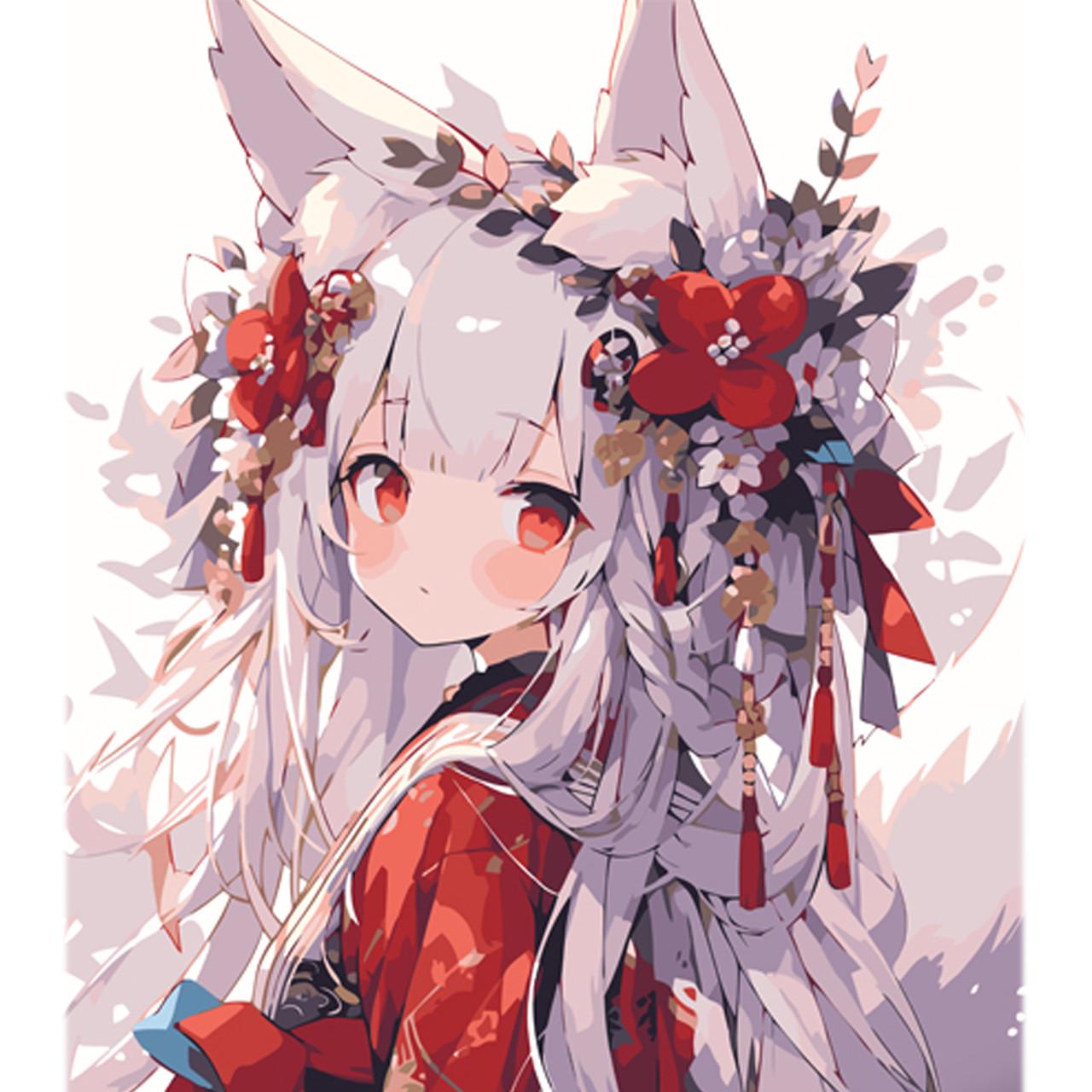 Картина за номерами Strateg Кіцуне на кольоровому фоні 40х50 см (MZ013) Картина за номерами Strateg Кіцуне на кольоровому фоні 40х50 см (MZ013)