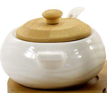 Фарфорова сільничка і перечниця Interos PJ01469 на підставці + серветниця - фото 2