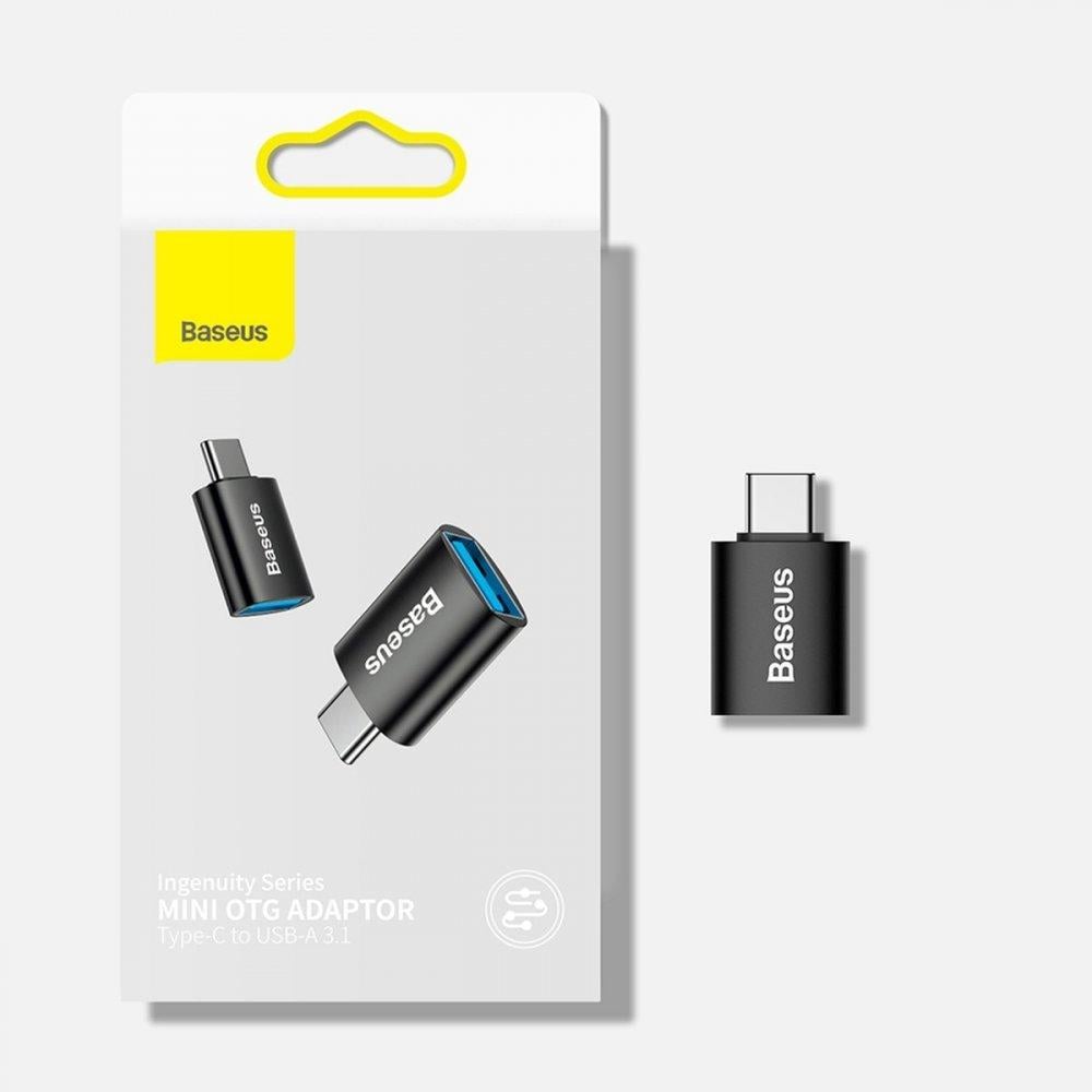 Адаптер BASEUS Ingenuity Series Mini OTG Adaptor Type-C to USB Black (ZJJQ000101)