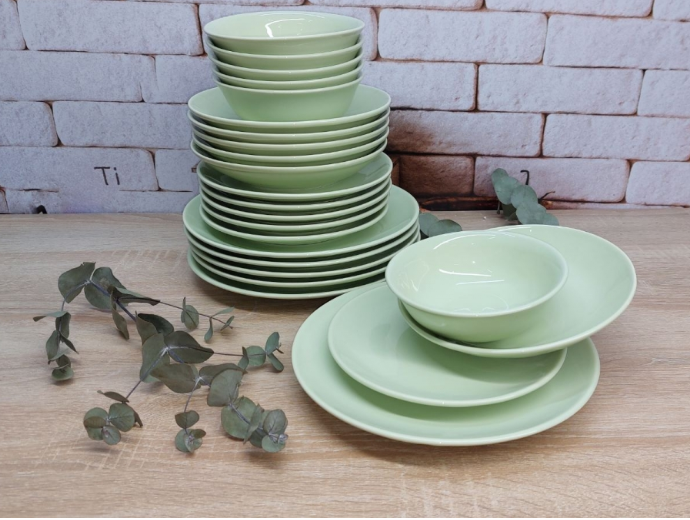 Сервиз столовый OMS TULU фарфор 6 персон 24 шт. Оликовый (KL24-Olive)