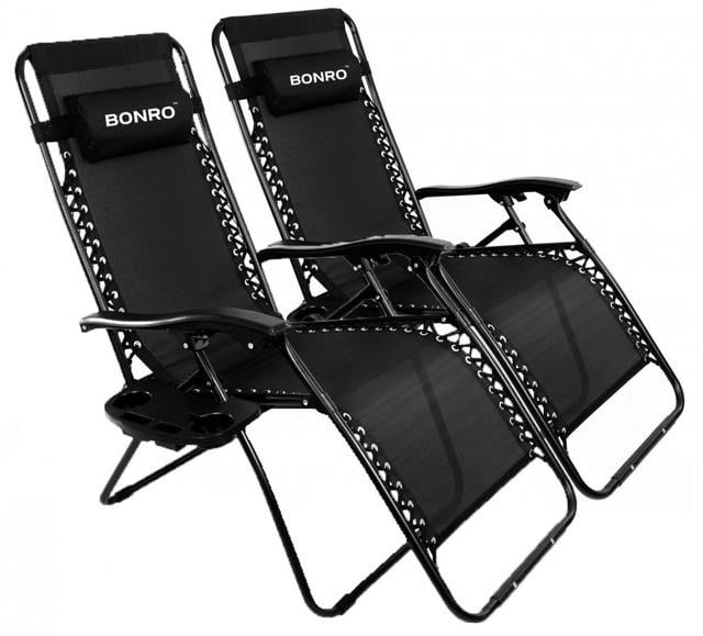 Комплект шезлонгов Bonro SP-167A 2 шт. Черный (2997146480)