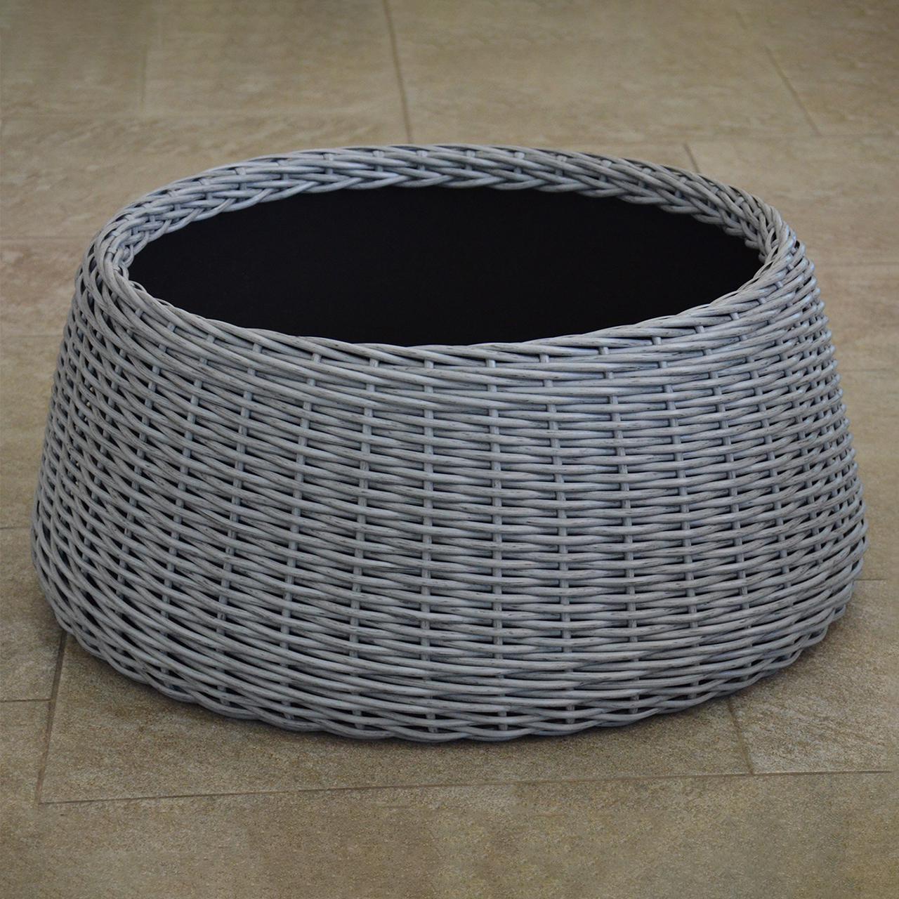 Підставка-спідниця під ялинку плетена зі штучного ротанга/ручної роботи XL Сірий (23296113) - фото 5