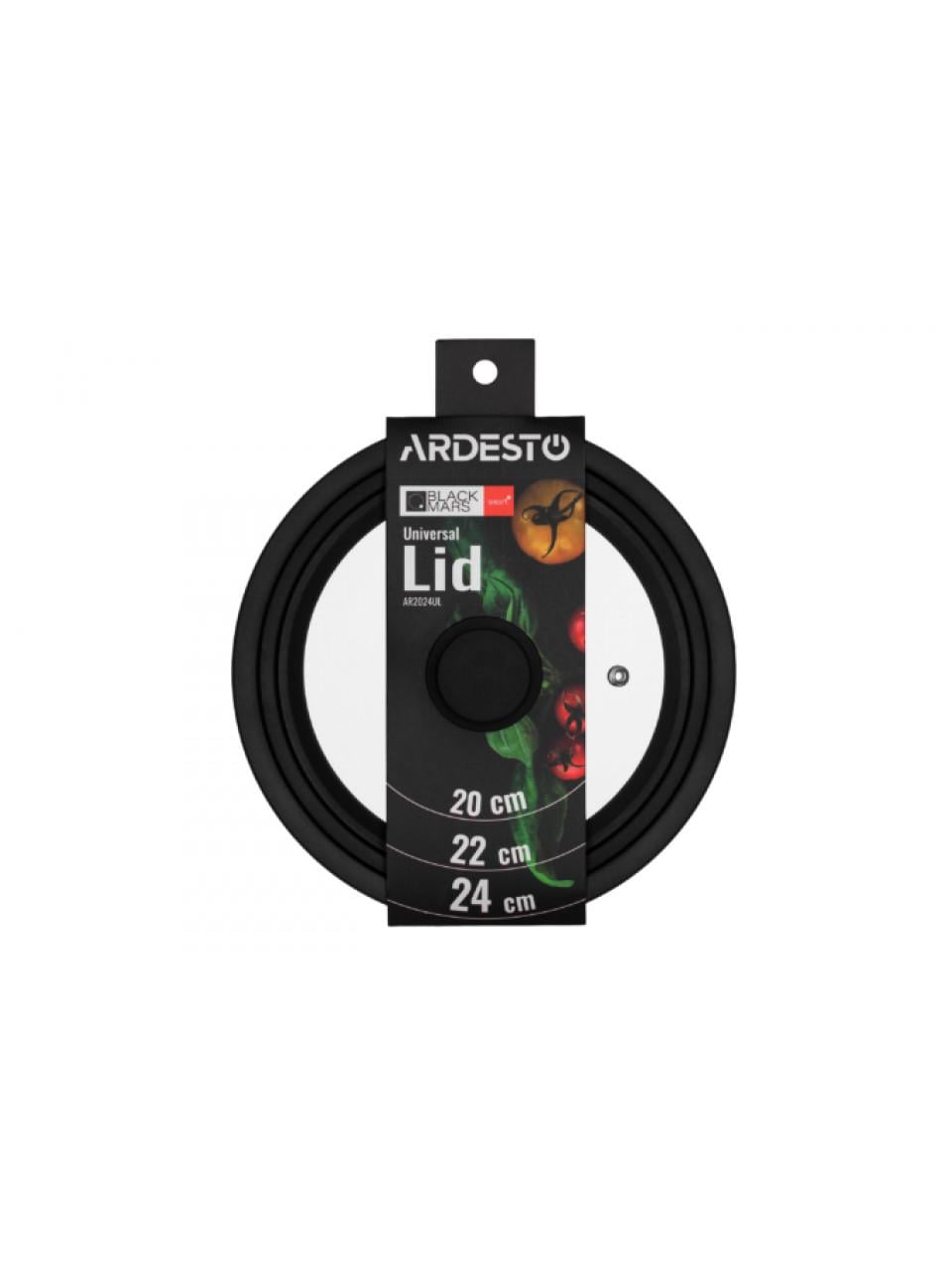 Крышка универсальная Ardesto Black Mars Smart 20/22/24 см стекло/силикон (37165018)