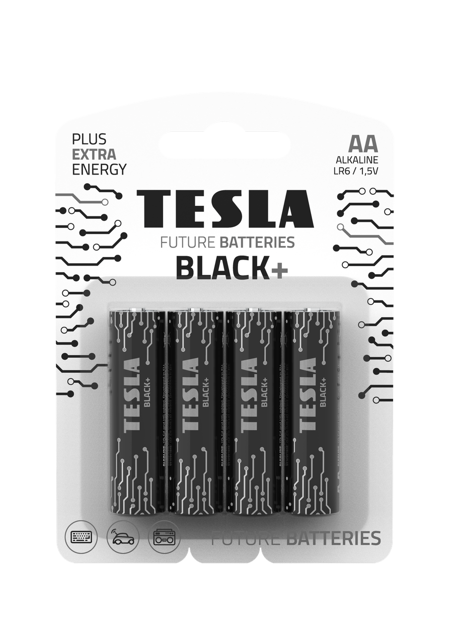 Батарейки TESLA AA BLACK+ LR6 BLISTER FOIL 4 шт. (1793852809)