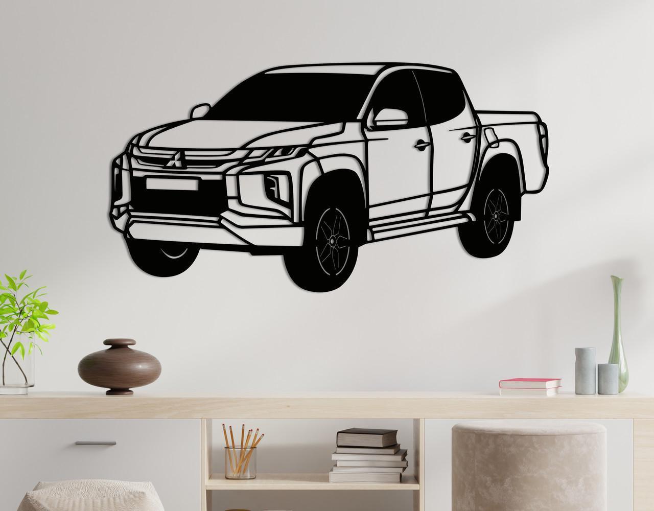 Декоративное панно на стену Upwood Decor Mitsubishi L 200 28,8х55 см Black (1584300994)