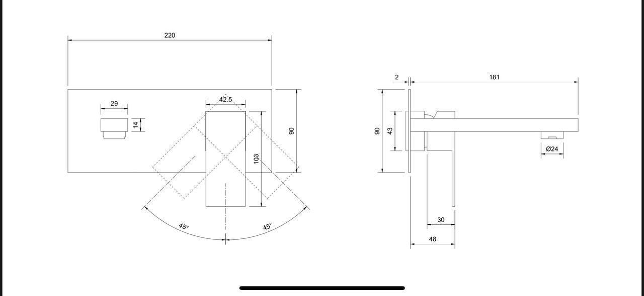 Змішувач для умивальника Perla SMART PSS7803B вбудований Чорний (2529486235) - фото 2