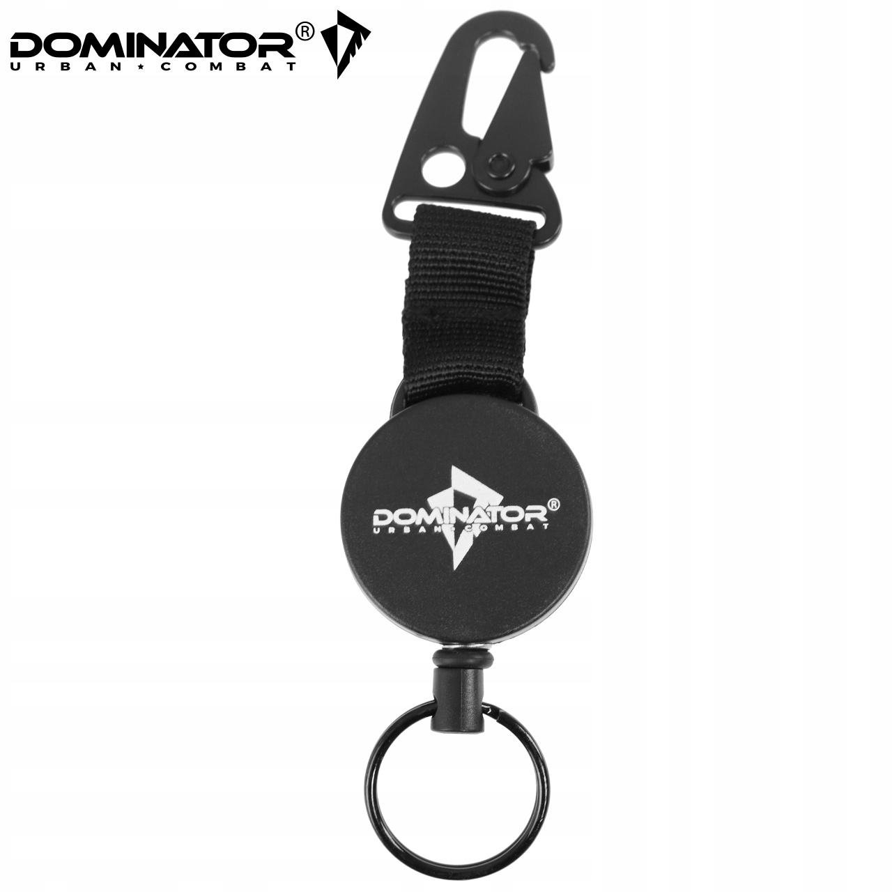 Брелок витяжний ретрактор Dominator з карабіном і сталевим тросом 60 см Чорний (2251) - фото 2 Брелок витяжний ретрактор Dominator з карабіном і сталевим тросом 60 см Чорний (2251) - фото 2