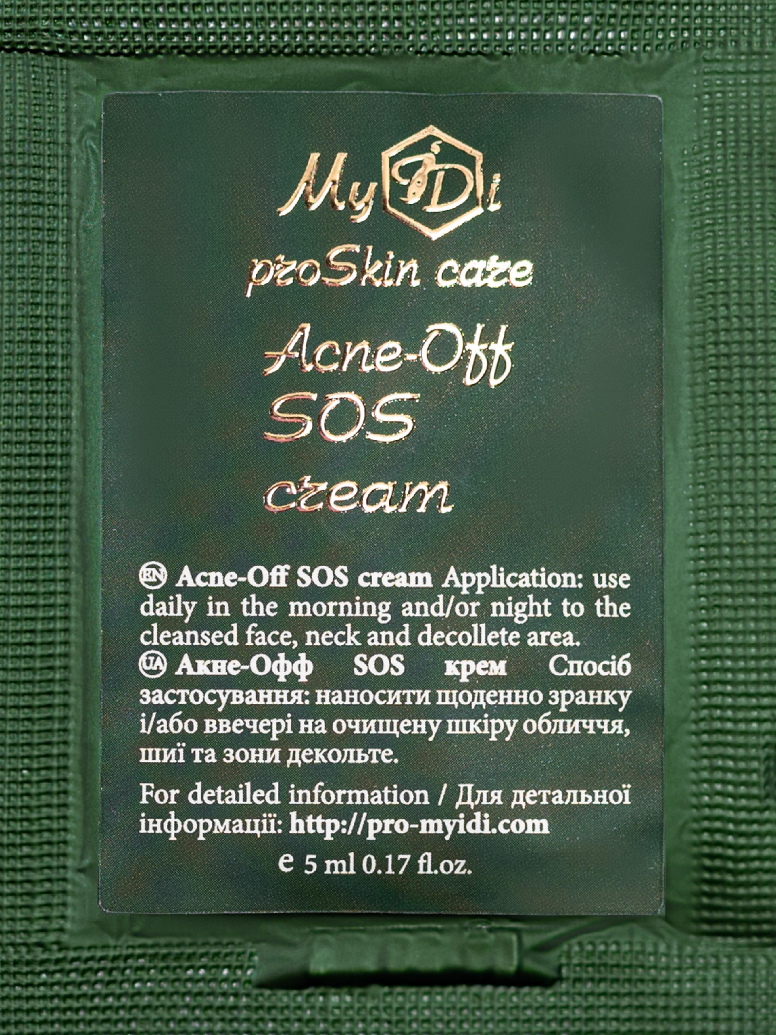 Крем протизапальний для проблемної шкіри MyIDi Acne-Off SOS cream 5 мл (4821284851005-1)