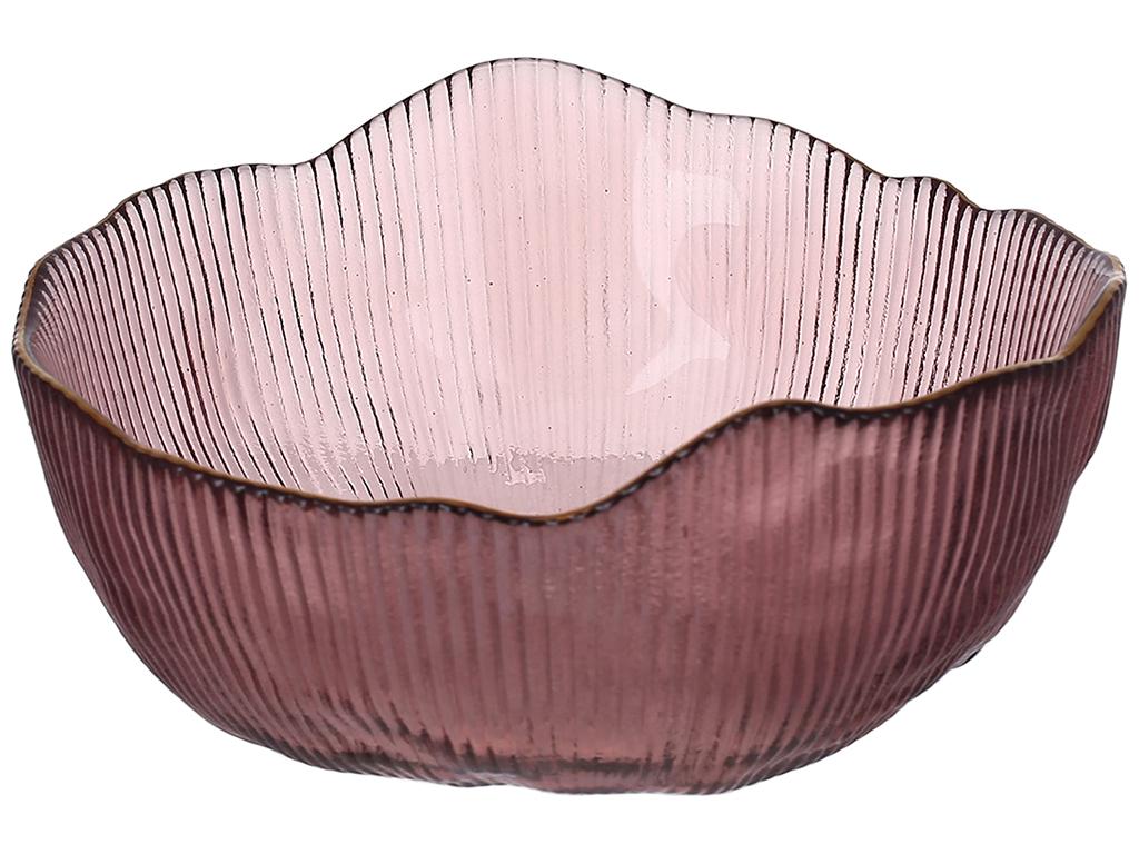 Салатник стеклянный Fleur 13x5,5 см Пурпурный с золотым ободком (BDI-992-047) Салатник стеклянный Fleur 13x5,5 см Пурпурный с золотым ободком (BDI-992-047)