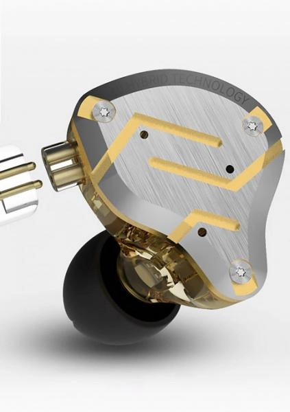 Наушники KZ ZS10 Pro с микрофоном glare Gold - фото 2