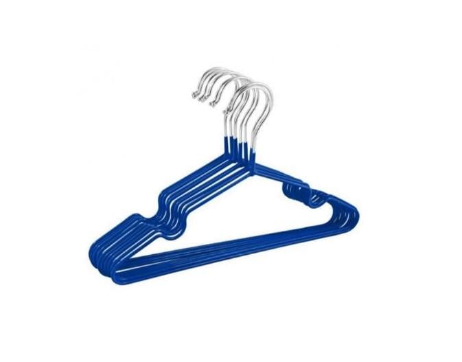 Набор вешалок металлических с силиконовым покрытием 10 шт. Синий - фото 1