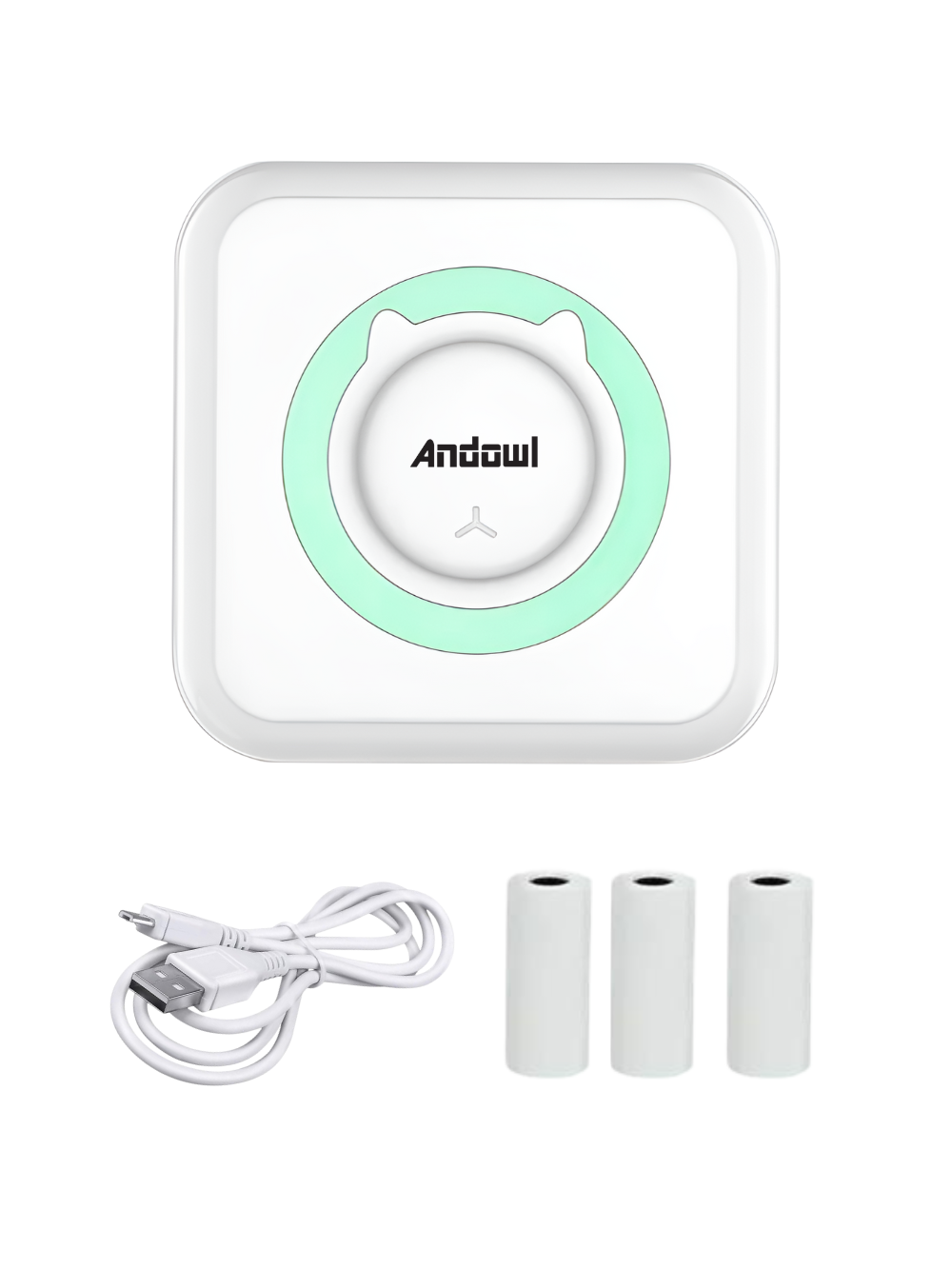 Термопринтер Andowl C3X1 для печати этикеток/чеков/наклеек/самоклеек фотографий bluetooth mini printer беспроводной Белый (df5e363f)