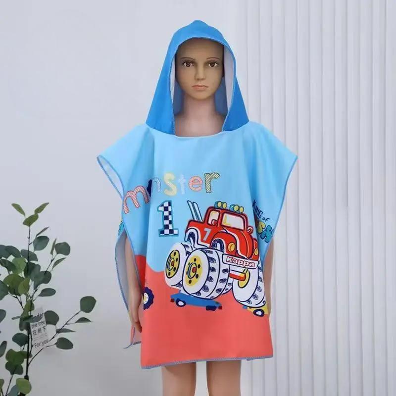 Рушник-накидка з капюшоном Машинка 60х120 см (П4К-al-poncho25-005)