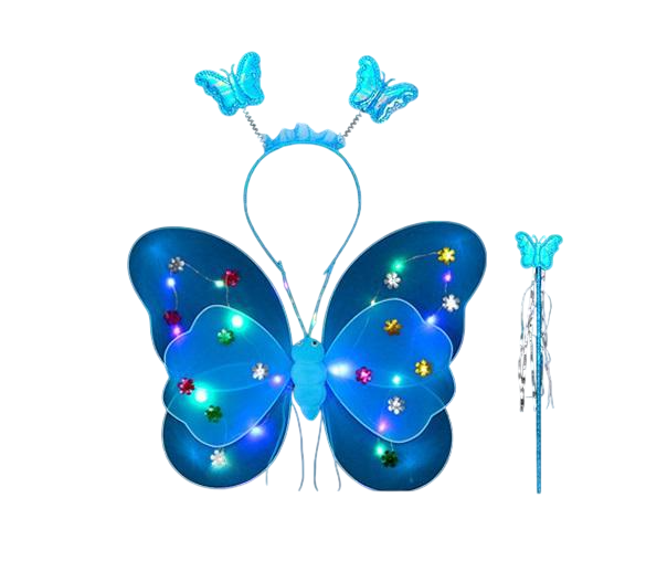 Вбрання карнавальне світиться метелик 14115 Блакитний (4691788) Вбрання карнавальне світиться метелик 14115 Блакитний (4691788)