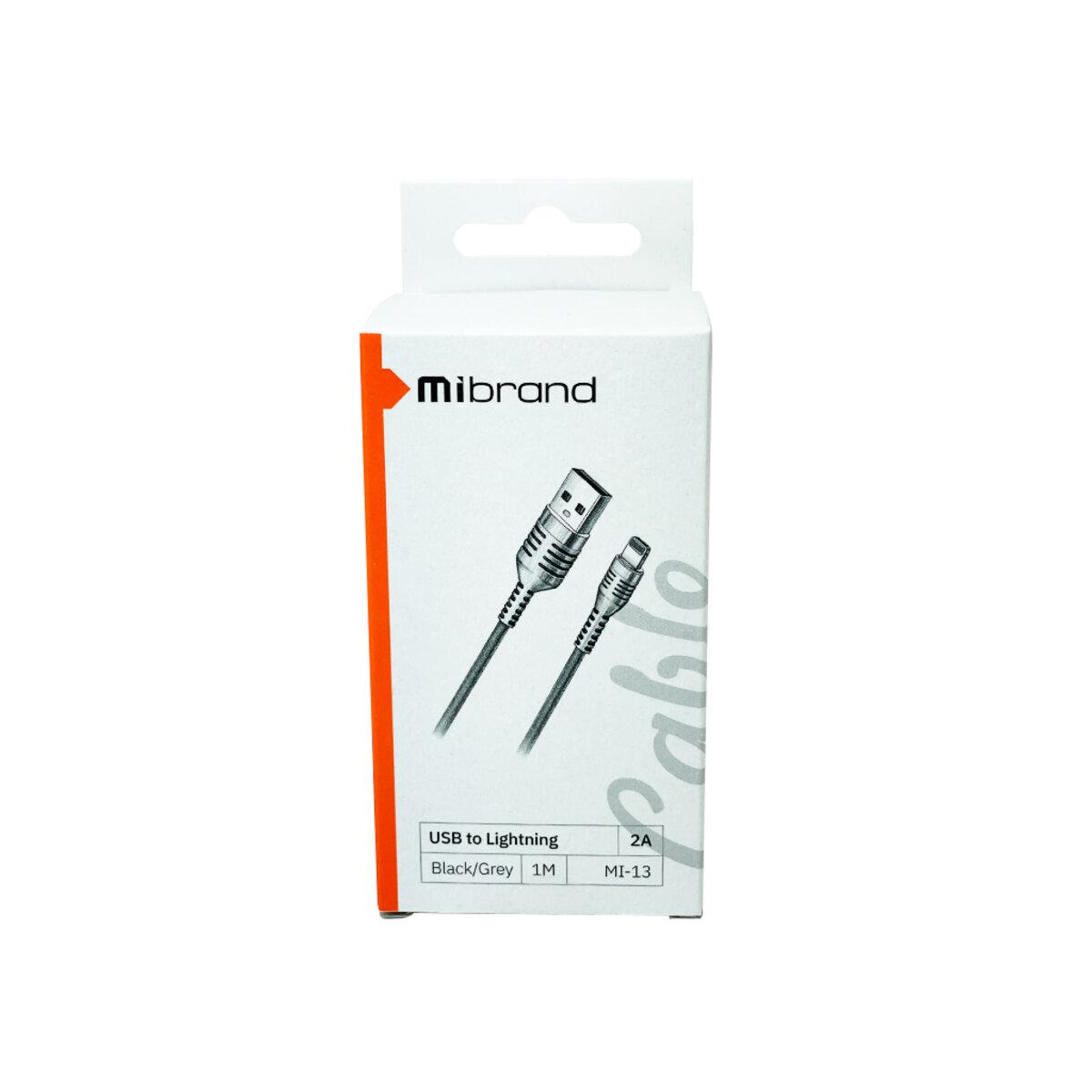 Кабель Mibrand MI-13 Feng World Charging Line USB for Lightning 1 м Black/Grey (MIDC/13LBG) - фото 2