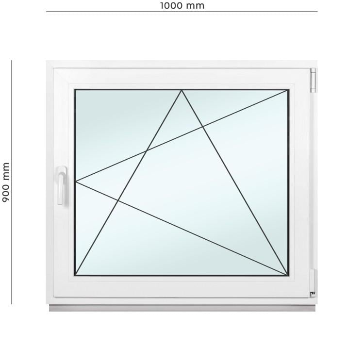 Окно металлопластиковое Framex поворотно-откидное с правым открытием 1000х900 мм Белый - фото 2