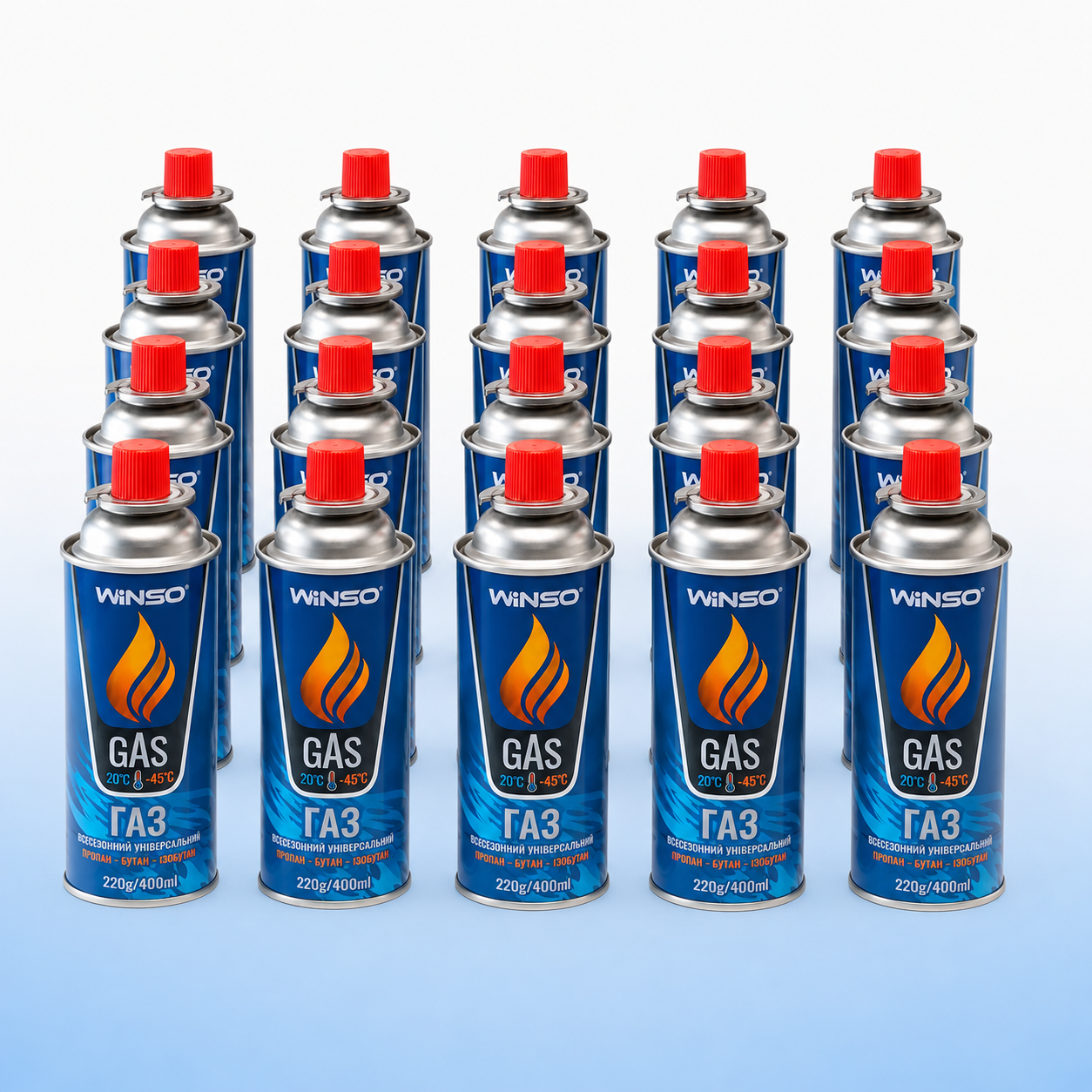 Газовый баллон WINSO 400 мл 20 шт. (37779670)