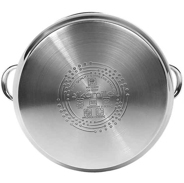 Кастрюля глубокая Kamille КМ-5402 из нержавеющей стали с мерной шкалой 6 л Стальной (150-84-5402) - фото 4 Кастрюля глубокая Kamille КМ-5402 из нержавеющей стали с мерной шкалой 6 л Стальной (150-84-5402) - фото 4