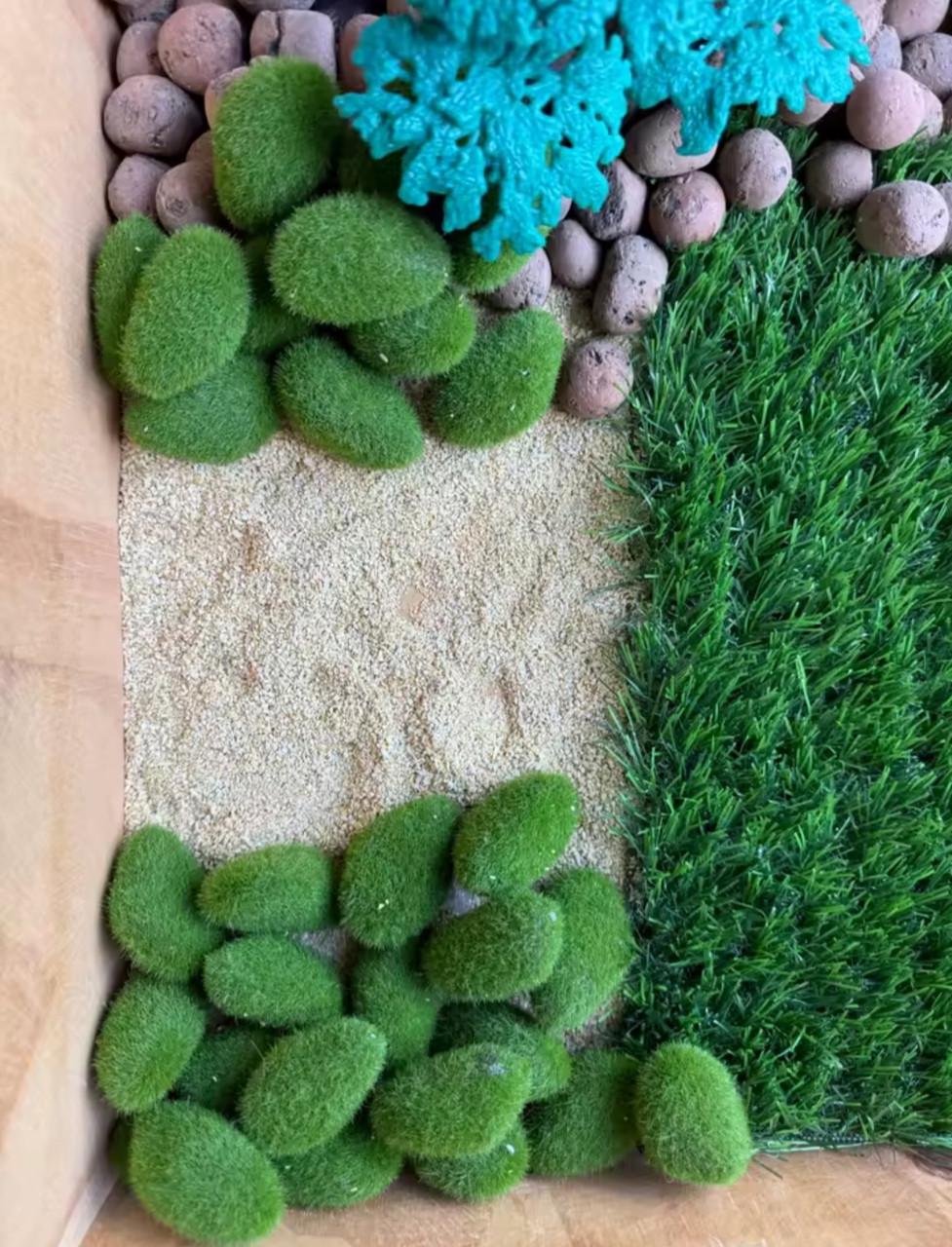 Каміння декоративне штучне з мохом для декору флористики хендмейду 30 шт. Зелений - фото 4 Каміння декоративне штучне з мохом для декору флористики хендмейду 30 шт. Зелений - фото 4