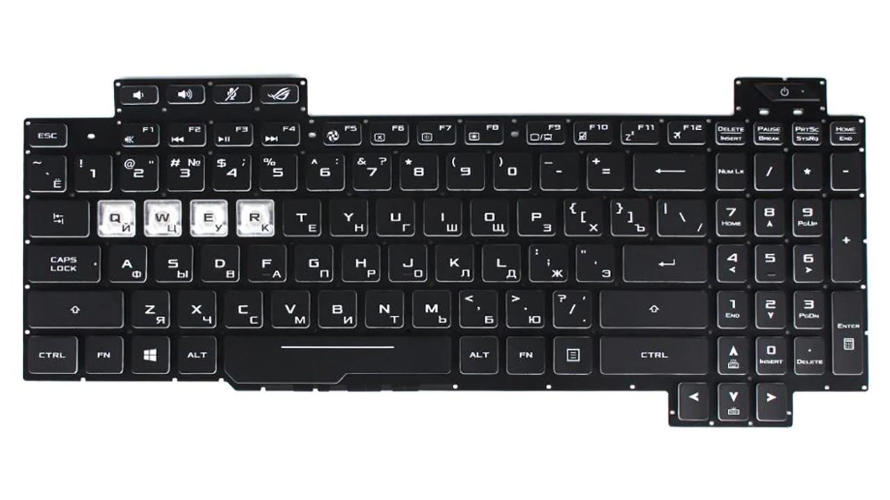 Клавіатура для ноутбука Asus ZX80GM підсвічування клавіш (0KNR0-6614RU00)