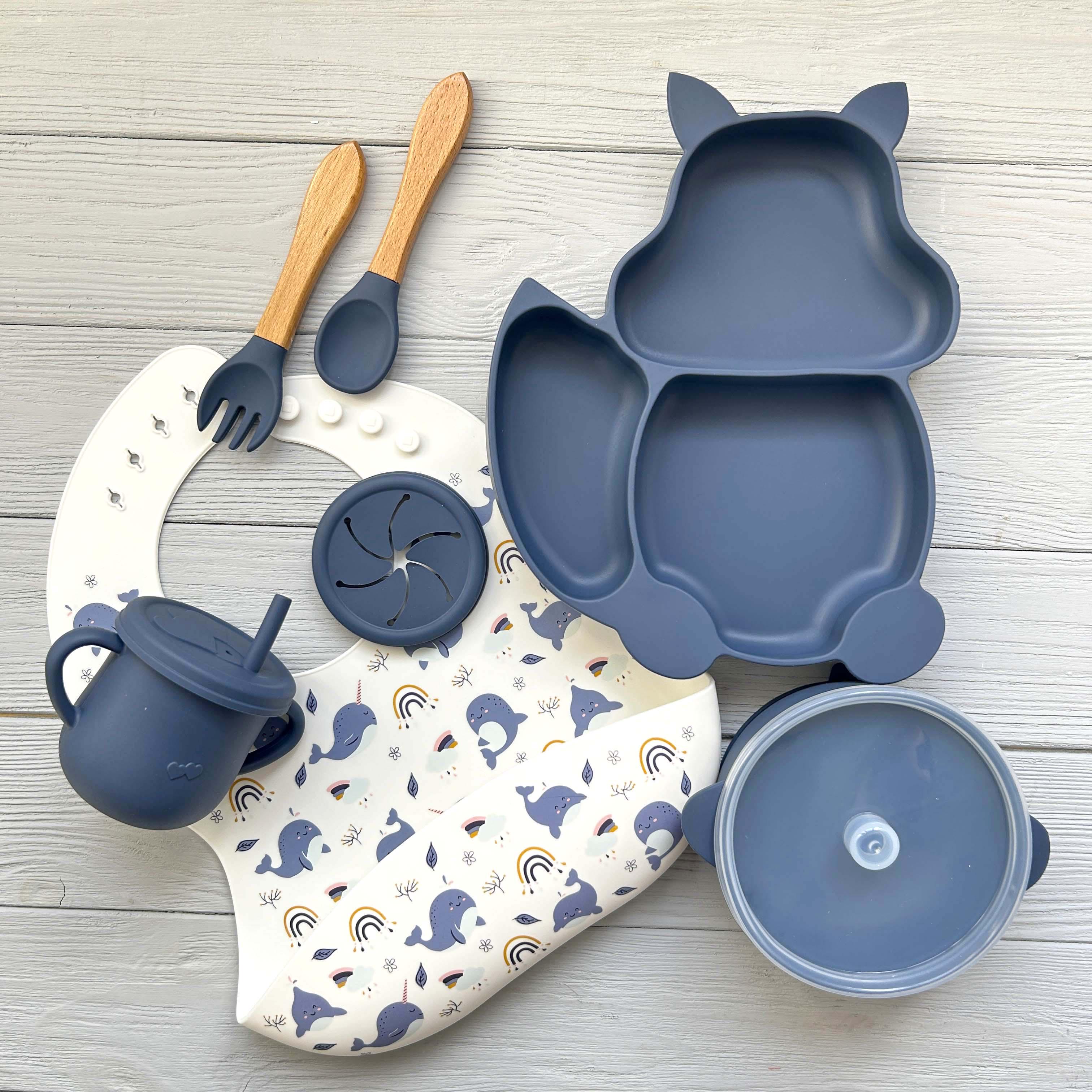 Набор детской посуды из силикона Белка img_e0475 Y10 Темно-синий (65642)