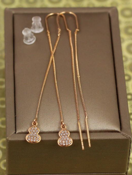 Серьги продівки Xuping Jewelry Снеговик 7,5 см Золотистый