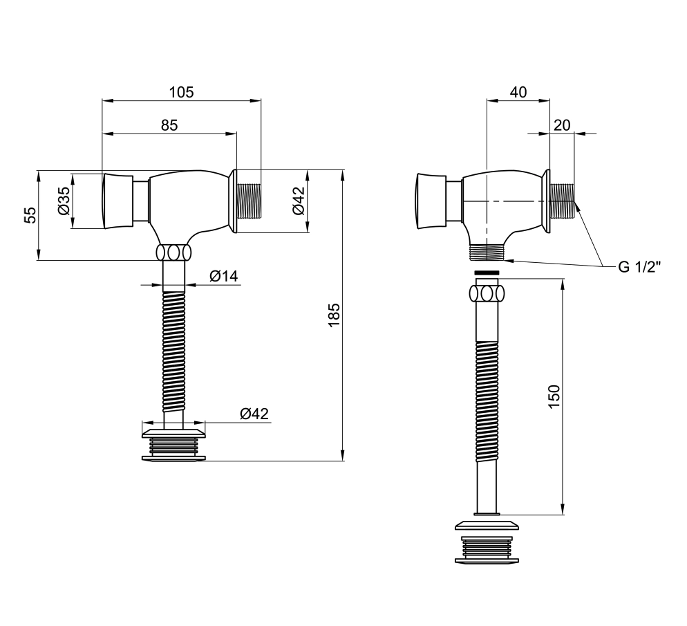 Клапан сливной порционный для писсуара Lidz Tech 903 LDTEC903CRM32529 Chrome (LDTEC903CRM32529) - фото 2