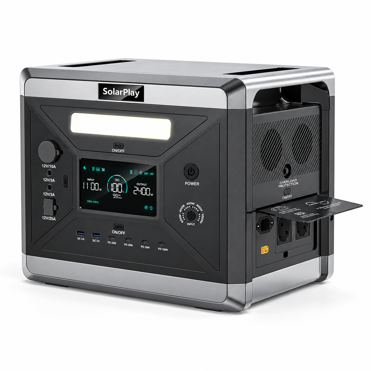 Зарядная станция SolarPlay Q2501 2400 Вт 2160 Вт·ч LiFePO4 пик 4800 Вт
