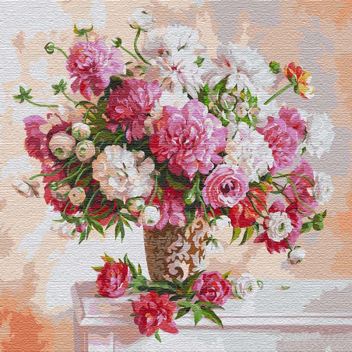 Картина по номерам Вдохновляясь пионами big 50х50 см (KHO13117)