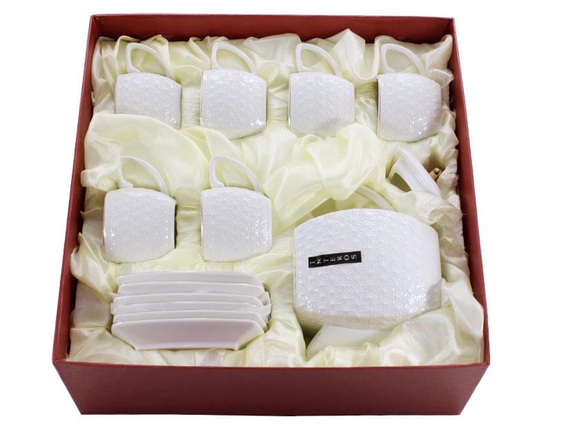 Сервіз для чаю 13 пр. 6 чашок 200 мл з блюдцем/заварник 900 мл (PT0866-A)