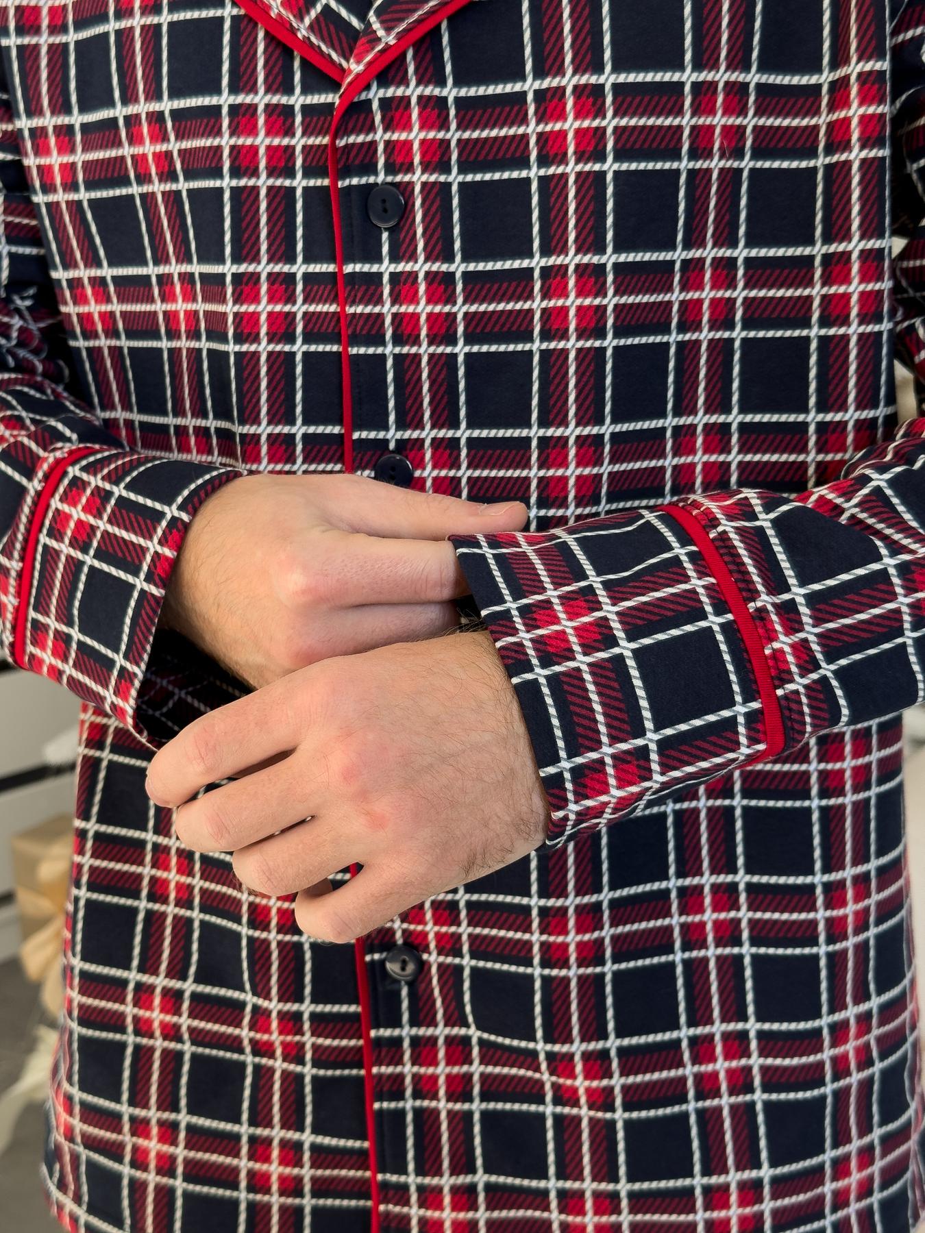 Мужская теплая пижама COSY с начесом Oxford L Красный (KMW40) - фото 6 Мужская теплая пижама COSY с начесом Oxford L Красный (KMW40) - фото 6