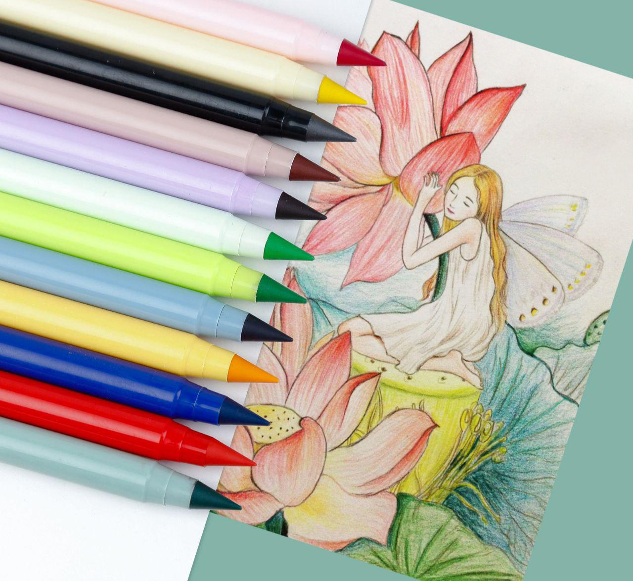 Набор вечных карандашей без заточки с резинкой 12 шт. и 24 шт. сменные грифели (06-132) - фото 4 Набор вечных карандашей без заточки с резинкой 12 шт. и 24 шт. сменные грифели (06-132) - фото 4