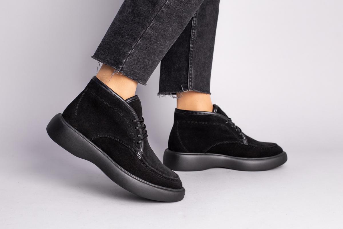 Ботинки женские замшевые зимние р. 37 Черный (5733-2з/37)