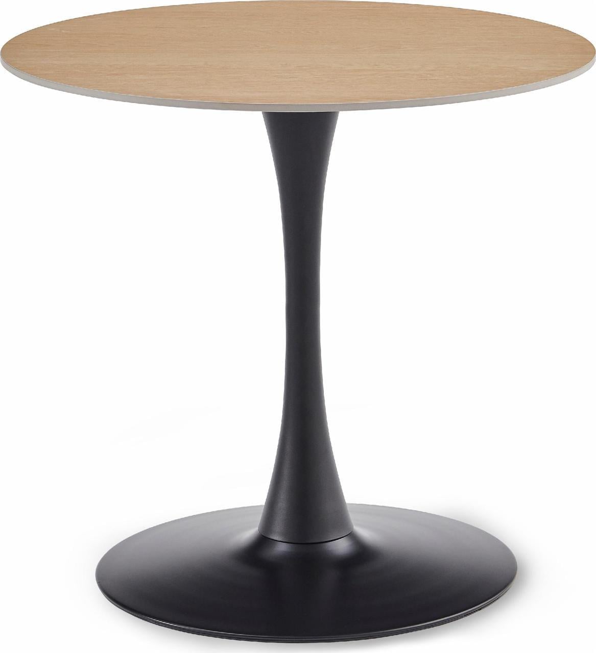 Стол обеденный Olsen Ø 80 см Wooden top Black base (13836)