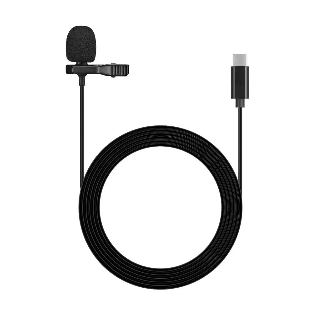 Микрофон-петличка для телефона Type-c Lavalier microphone MK-3 1,5 м Черный (1009115-Black) - фото 1