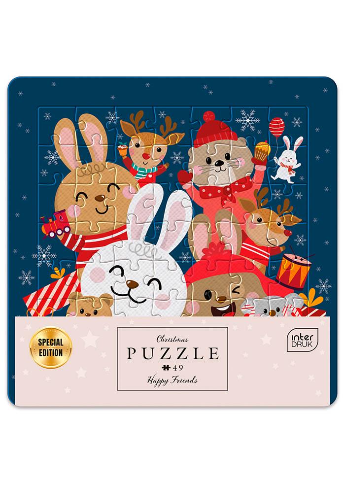 Пазли тришарові InterDRUK Christmas Happy Friends 49 шт. (376336)