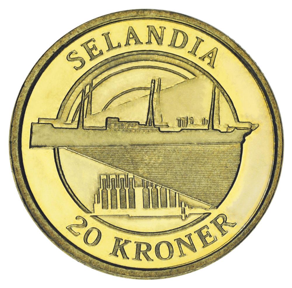 Коллекционная монета Дания 20 крон 2008 AU-UNC Корабли-Селандия (М25329)