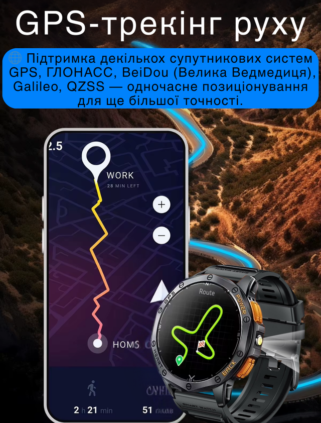 Смарт-годинник чоловічий військовий Modfit GPS сталевий корпус з компасом/функцією дзвінка та ремінцями 2 шт. Army Green (1077-GPSMax) - фото 12 Смарт-годинник чоловічий військовий Modfit GPS сталевий корпус з компасом/функцією дзвінка та ремінцями 2 шт. Army Green (1077-GPSMax) - фото 12